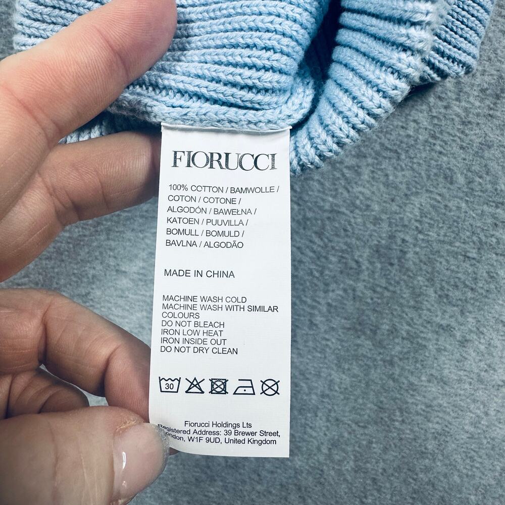 FIORUCCI Milan Angels Beanie Hat Women's Blue Cotton Milano Logo Embroidered - Picture 4 of 6